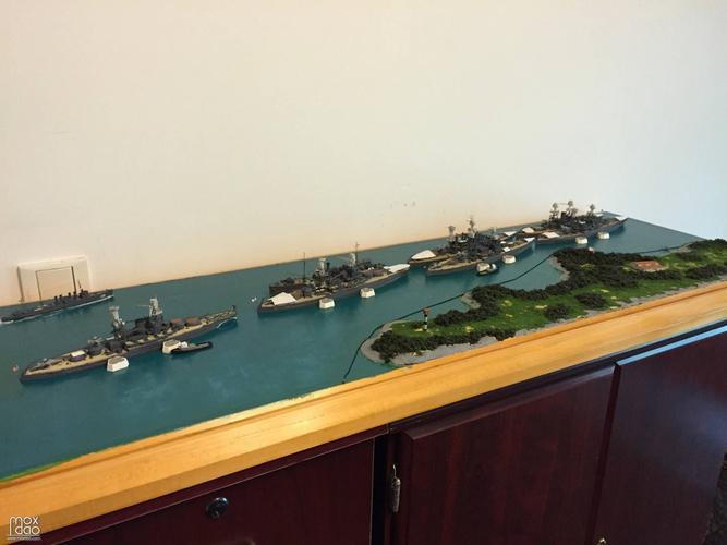 模型制造大列隊1700珍珠港戰(zhàn)列艦大街水景